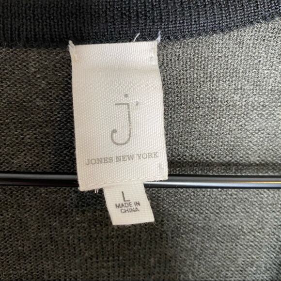 Jones New York Wool Color Block Cardigan sz L - Picture 3 of 4